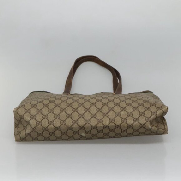 GUCCI GG Supreme Web Sherry Line Tote Bag PVC Beige Gold 39 02 091 Auth - Picture 13 of 15